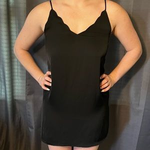 Altar’d Stats Scalloped Neckline Black Dress